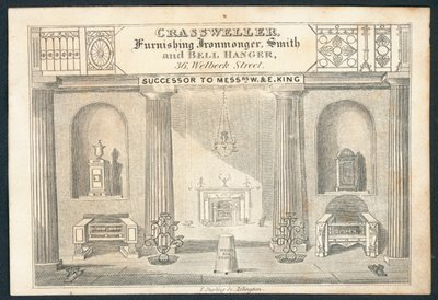 Crassweller, Eisenwarenhändler, Schmied und Glockenaufhänger, Visitenkarte von English School