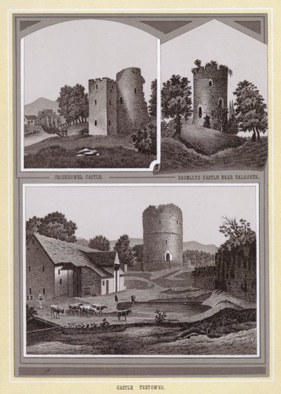 Crickhowel Castle; Bronllys Castle bei Talgarth; Castle Tretower von English School