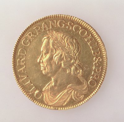 Krone von Oliver Cromwell (1599-1658), London Münze, 1658 (Vorderseite) von English School