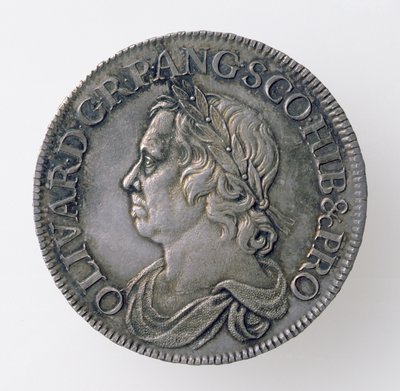 Krone von Oliver Cromwell (1599-1658), London Münze, 1658 (Vorderseite) von English School