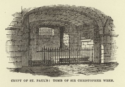 Krypta von St. Pauls, Grab von Sir Christopher Wren von English School