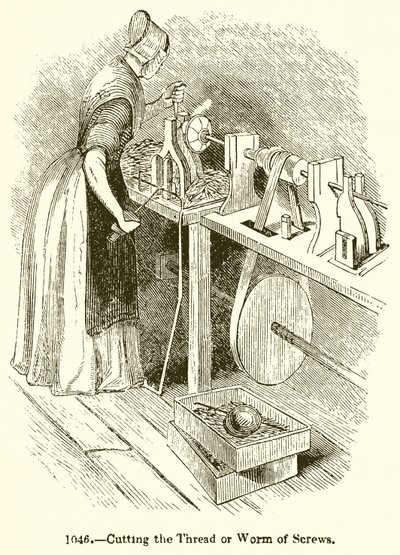 Schneiden des Gewindes von Schrauben von English School