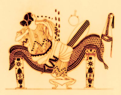 Danae und der Goldregen, Illustration aus "Griechische Vasenmalereien" von J. E. Harrison und D. S. MacColl, veröffentlicht 1894 von English School