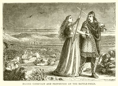 Dänischer Häuptling und Prophetin auf dem Schlachtfeld von English School