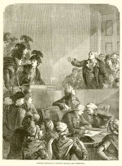 Danton verteidigt sich vor dem Tribunal von English School