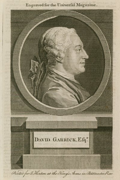 David Garrick, graviert für das Universal Magazine von English School