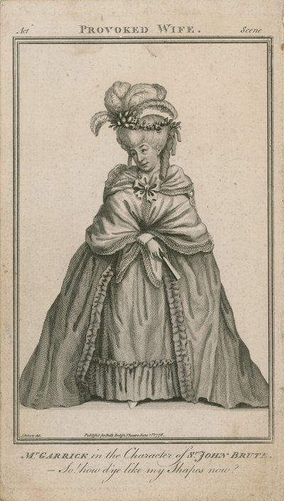 David Garrick in der Rolle von Sir John Brute von English School