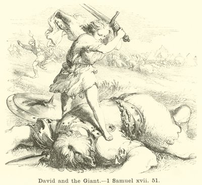 David und der Riese, 1 Samuel, xvii, 51 von English School