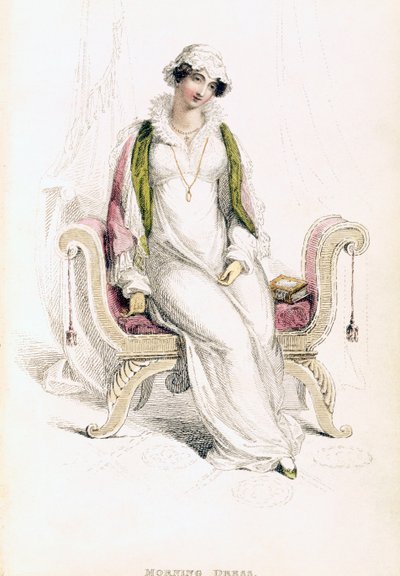 Tageskleid, Modeplatte aus Ackermanns Repository of Arts von English School