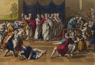 Tod des Ananias (Farblitho) von English School