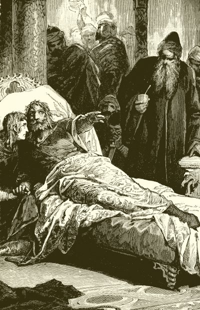 Tod von Friedrich II. in Palermo von English School