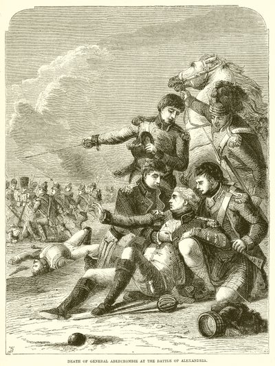 Tod von General Abercrombie in der Schlacht von Alexandria von English School