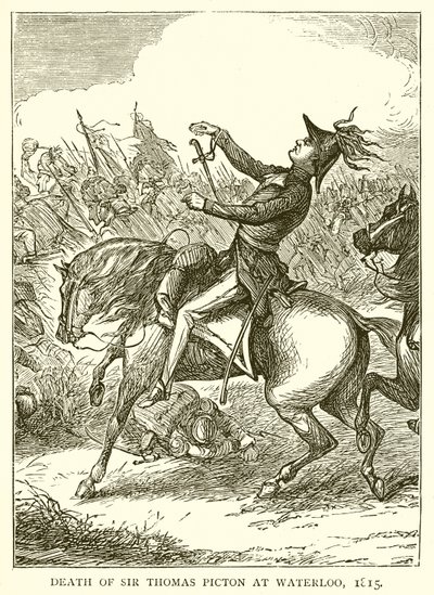 Tod von Sir Thomas Picton bei Waterloo, 1815 von English School