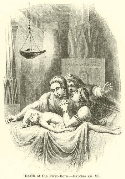 Tod der Erstgeborenen, Exodus, xii, 29 von English School