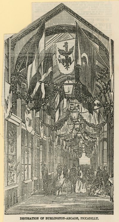 Dekoration der Burlington Arcade von English School