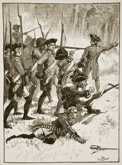 Niederlage von General Braddock im Indianerhinterhalt, 1755, Illustration aus Cassells Illustrierter Geschichte Englands von English School