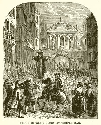 Defoe im Pranger am Temple Bar von English School