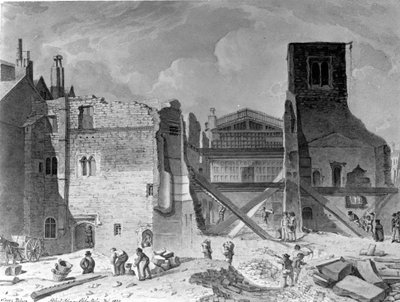 Abriss des Savoy Palace, Westminster, London, 1820 von English School