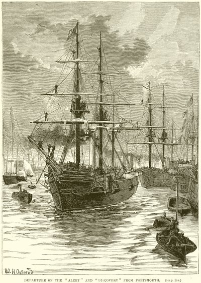 Abfahrt der Alert und Discovery von Portsmouth von English School