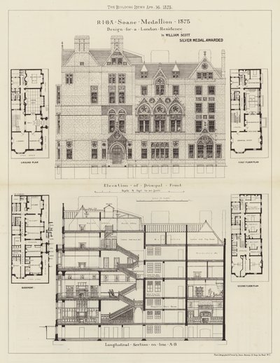 Entwurf für eine Londoner Residenz von English School