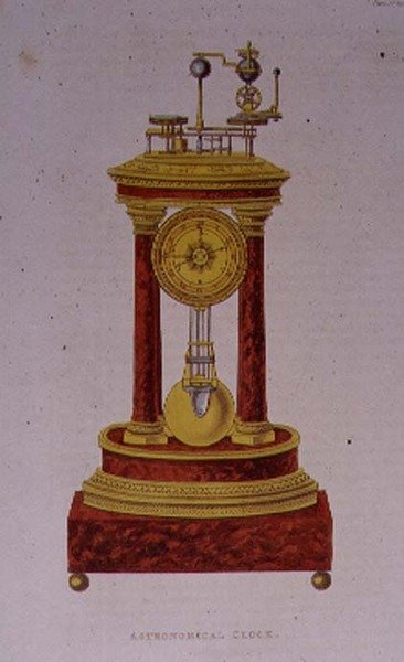 Entwurf für eine astronomische Uhr, Tafel 139 aus Ackermann