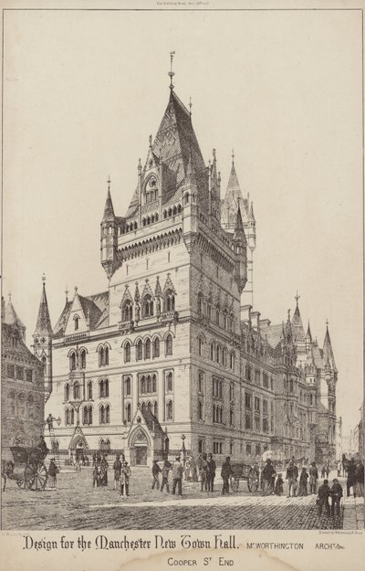 Entwurf für das neue Rathaus von Manchester von English School