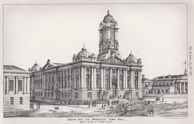 Entwurf für das Rathaus von Wakefield (Gravur) von English School