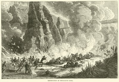 Zerstörung von Petroleumfässern, Dezember 1870 von English School