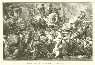 Zerstörung der athenischen Armee in Sizilien von English School