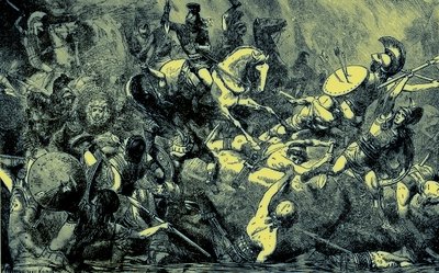 Zerstörung der athenischen Armee in Sizilien, Illustration aus Die Illustrierte Geschichte der Welt, veröffentlicht um 1880 von English School