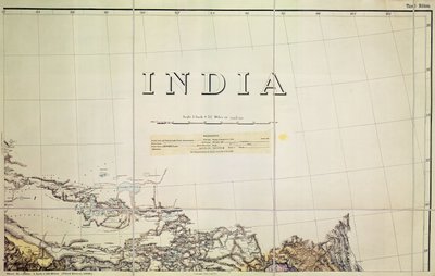 (Detail) einer Karte der Indien-Tibet-Grenze von English School