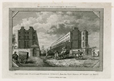 Devonshire Place und Wimpole Street von der New Road, St Marylebone von English School