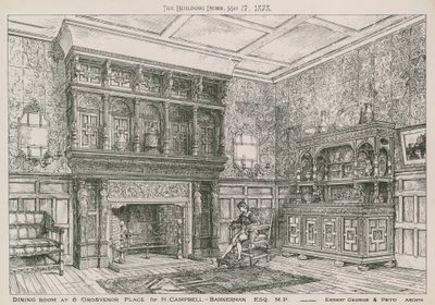 Esszimmer in 6 Grosvenor Place für H. Campbell-Bannerman, MP von English School