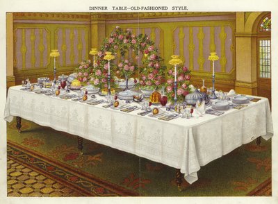 Abendessenstisch - altmodischer Stil von English School
