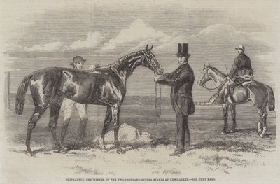 Diophantus, der Gewinner der Zweitausend-Guinea-Wette in Newmarket (Gravur) von English School
