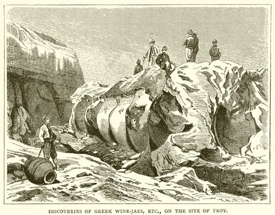 Entdeckungen von griechischen Weinkrügen usw. auf dem Gelände von Troja von English School