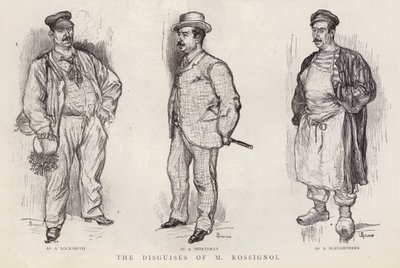 Verkleidungen des Pariser Polizeidetektivs Gustave Rossignol von English School