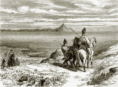 Fernansicht des Berges Athos von English School