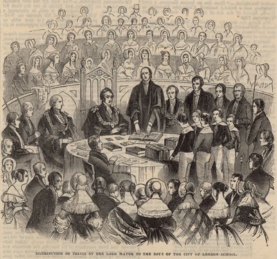 Preisverleihung durch den Lord Mayor an die Jungen der City of London School von English School