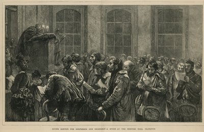 Gottesdienst für Schäfer und Viehhirten - eine Studie in der Berners Hall, Islington, London von English School