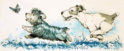 Hunde jagen einen Schmetterling von English School