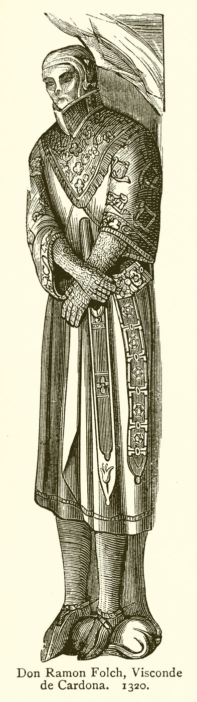 Don Ramon Folch, Vizegraf von Cardona. 1320 von English School