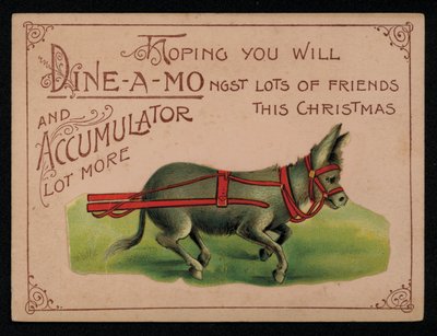 Esel und Weihnachtsbotschaft, Grußkarte von English School