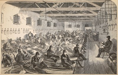 Schlafsaal im Coldbath Fields-Gefängnis, Illustration aus The Criminal Prisons of London and Scenes from Prison Life von Henry Mayhew und John Binny, veröffentlicht 1862 von English School