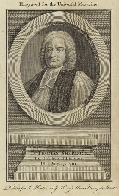 Dr. Thomas Sherlock, Lordbischof von London von English School