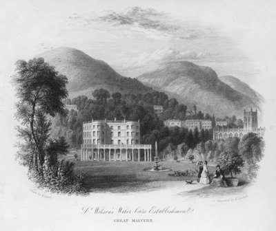 Dr. Wilsons Wasserheilungsanstalt, Great Malvern (Gravur) von English School