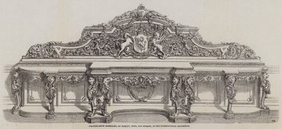 Anrichte im Salon, von Morant, Boyd und Morant, in der Internationalen Ausstellung (Gravur) von English School