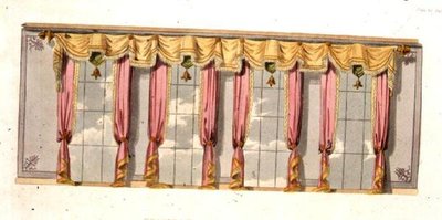 Vorhang im Salonfenster, Tafel 92 aus Ackermann