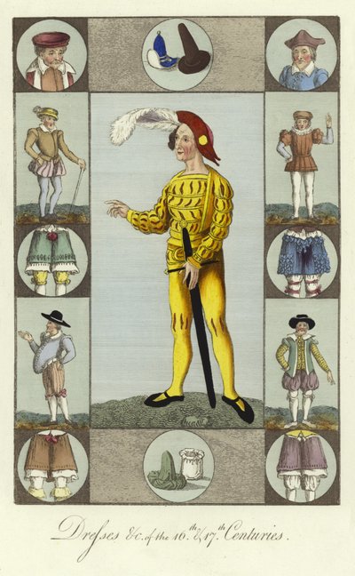 Kleider des 16. und 17. Jahrhunderts von English School