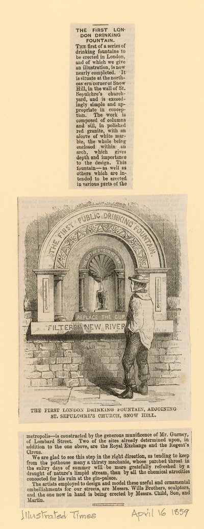 Trinkbrunnen neben der St. Sepulchres Kirche, Snow Hill von English School